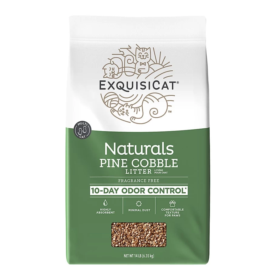 ExquisiCat Naturals Multi-Cat Pine Cobble Cat Litter - Unscented, Low Dust, Natural Clumping Litter by PetSmart