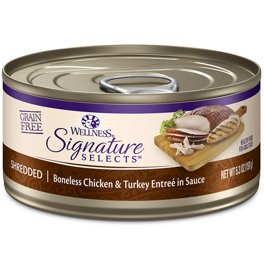 PetSmart Wellness Signature Select Grain-Free Shredded Adult Cat Food for Optimal Health