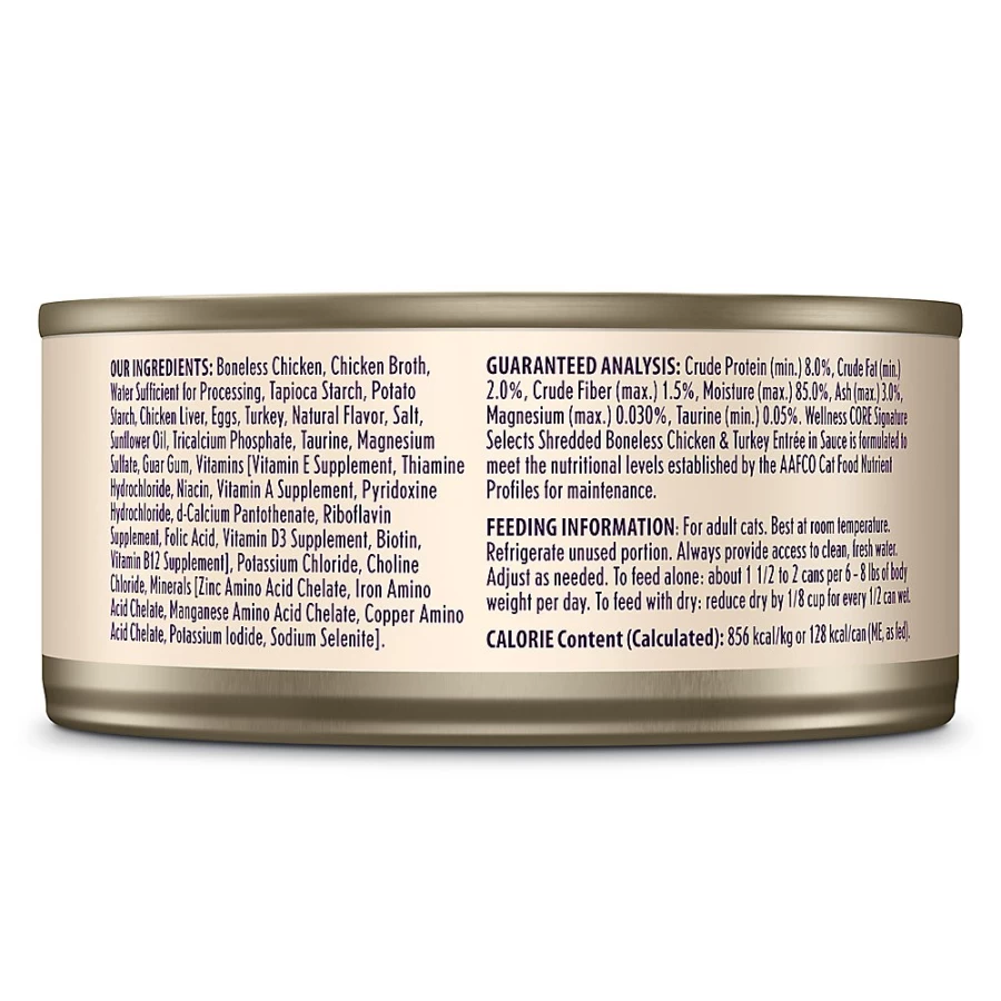 PetSmart Wellness Signature Select Grain-Free Shredded Adult Cat Food for Optimal Health