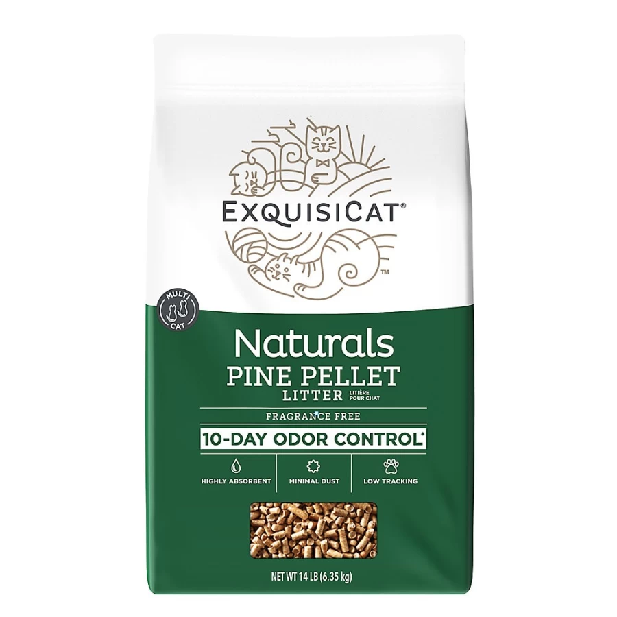 ExquisiCat Naturals Pine Pellet Cat Litter - Unscented, Low Dust, Natural Clumping, Multi-Cat | PetSmart