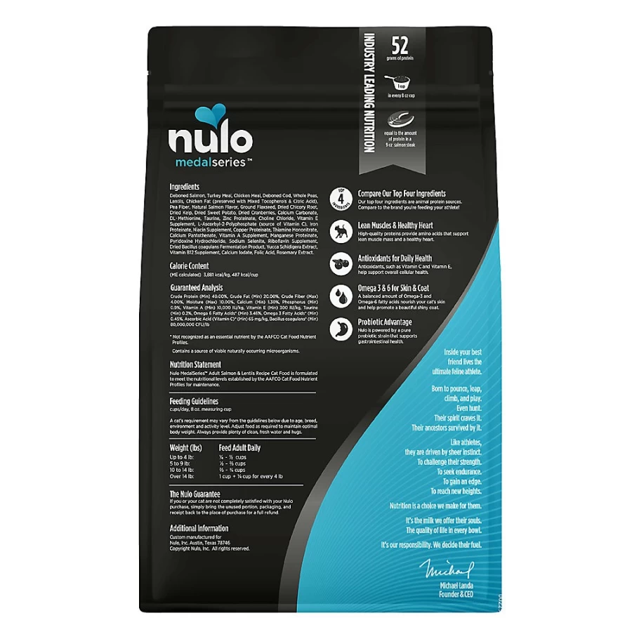 PetSmart Nulo MedalSeries Grain-Free Salmon Dry Cat Food for Adult Cats