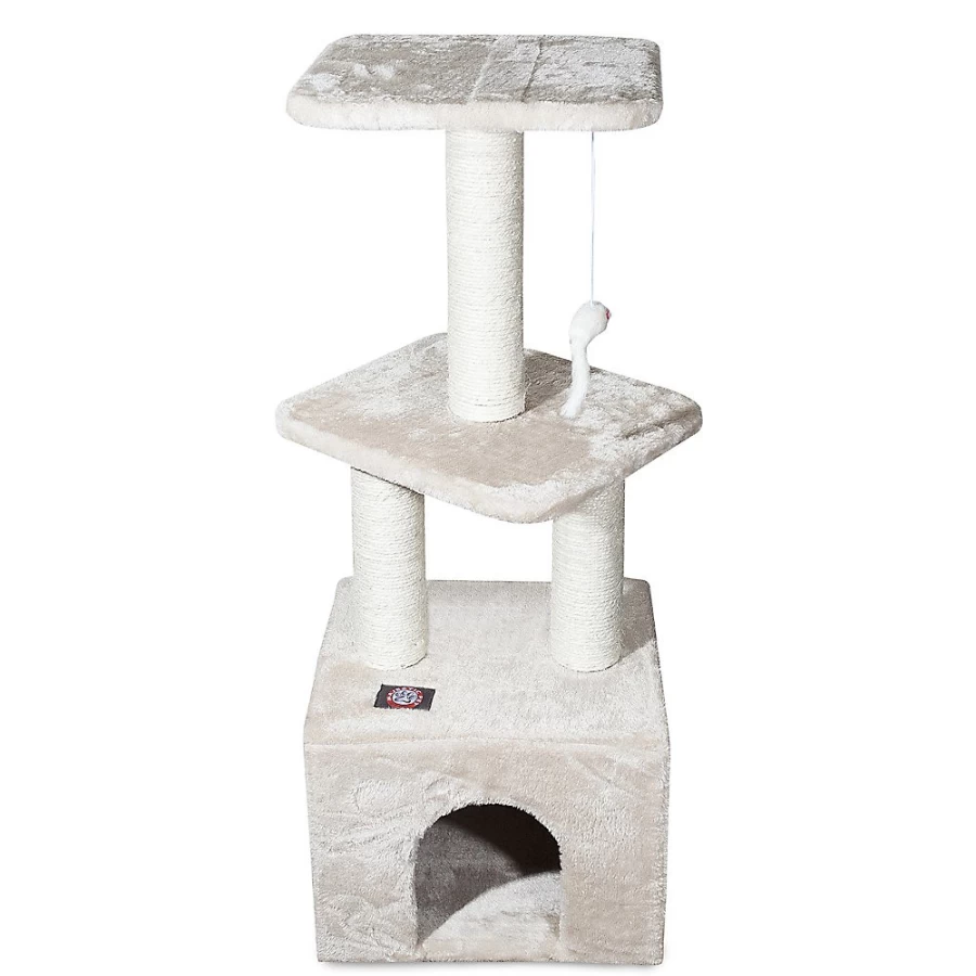 PetSmart Majestic 40-inch Cat Tree with Casita - Tan Pet Condo & Scratching Post