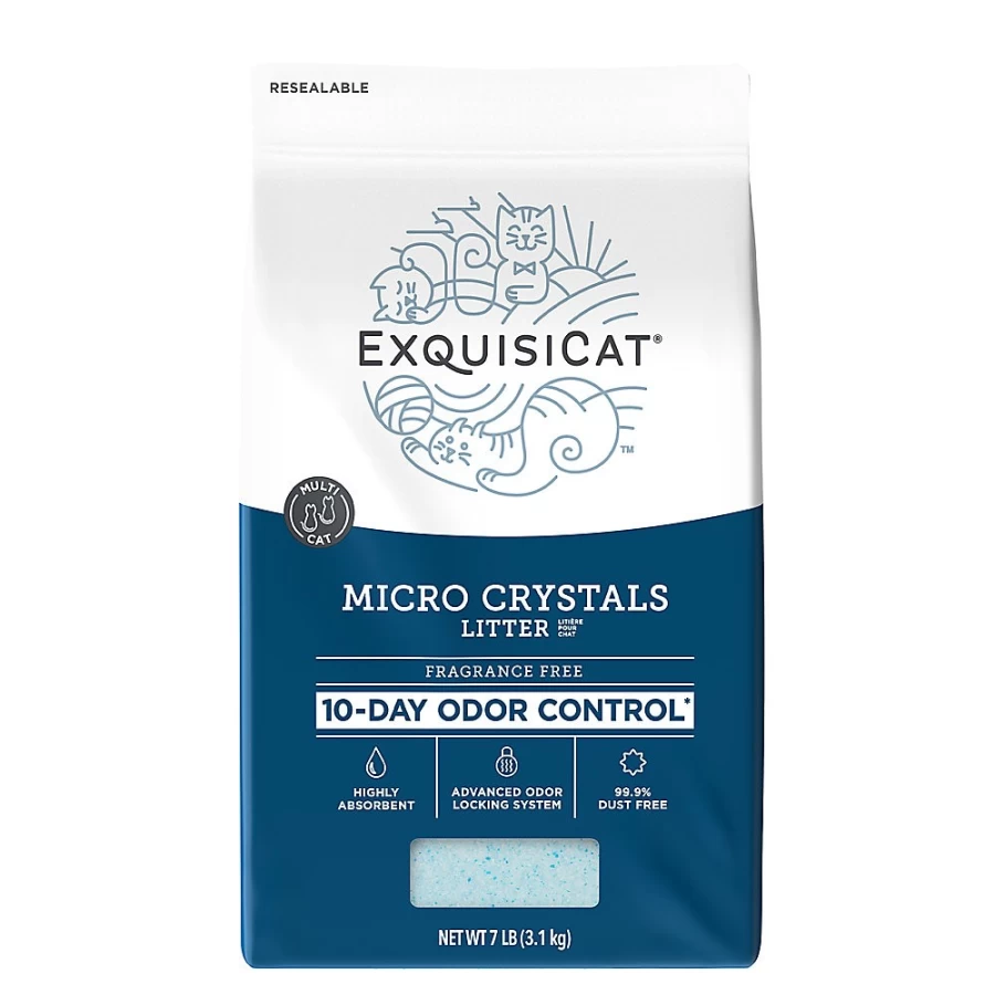 PetSmart ExquisiCat Micro Crystals Silica Cat Litter - Unscented, Low Dust, Multi-Cat Clumping Litter