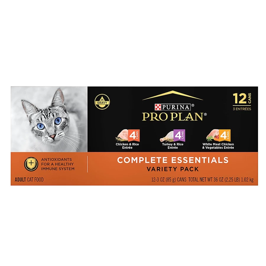 Purina Pro Plan Complete Essentials Adult Wet Cat Food - High Protein, Antioxidants, 3oz Cans (Pack of 12) | PetSmart