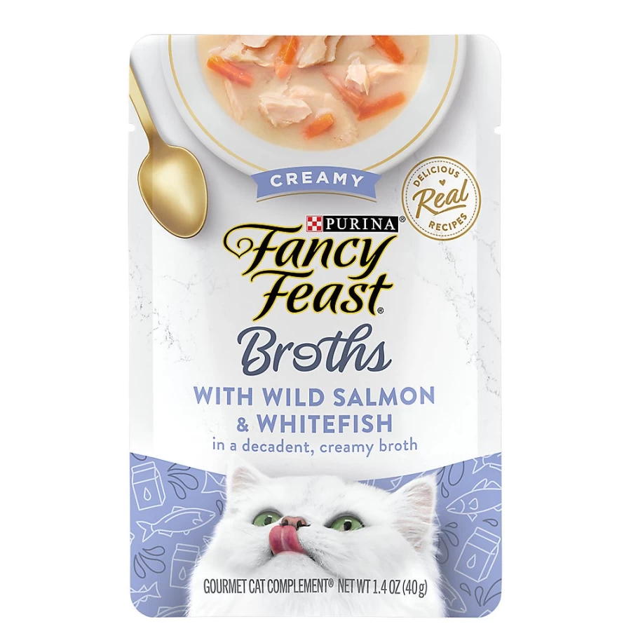 PetSmart Fancy Feast Broths Grain-Free Wet Cat Food for Adults - 1.55 oz., Limited Ingredient Recipe