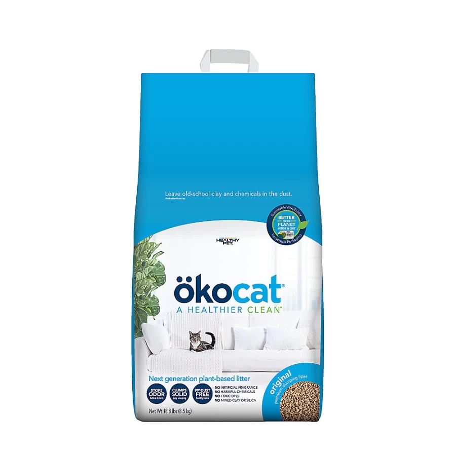 PetSmart Okocat Original Natural Clumping Wood Cat Litter - Low Dust, Eco-Friendly, Unscented