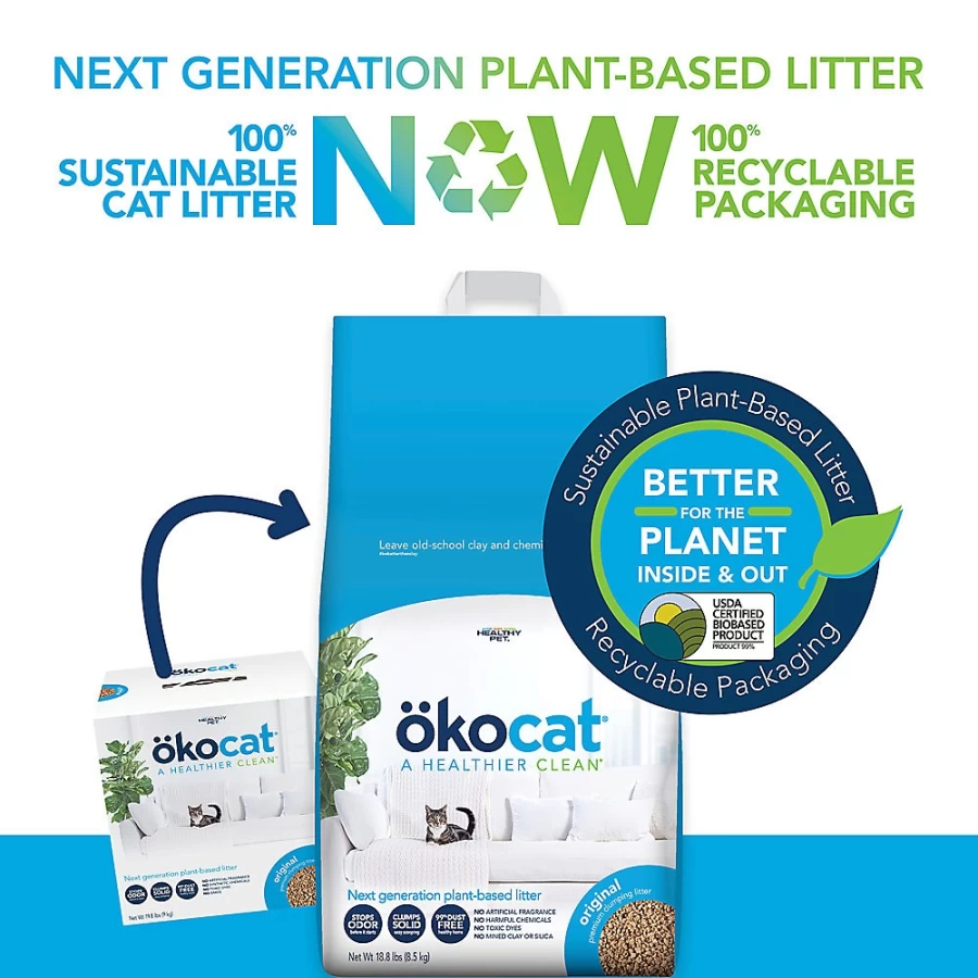 PetSmart Okocat Original Natural Clumping Wood Cat Litter - Low Dust, Eco-Friendly, Unscented