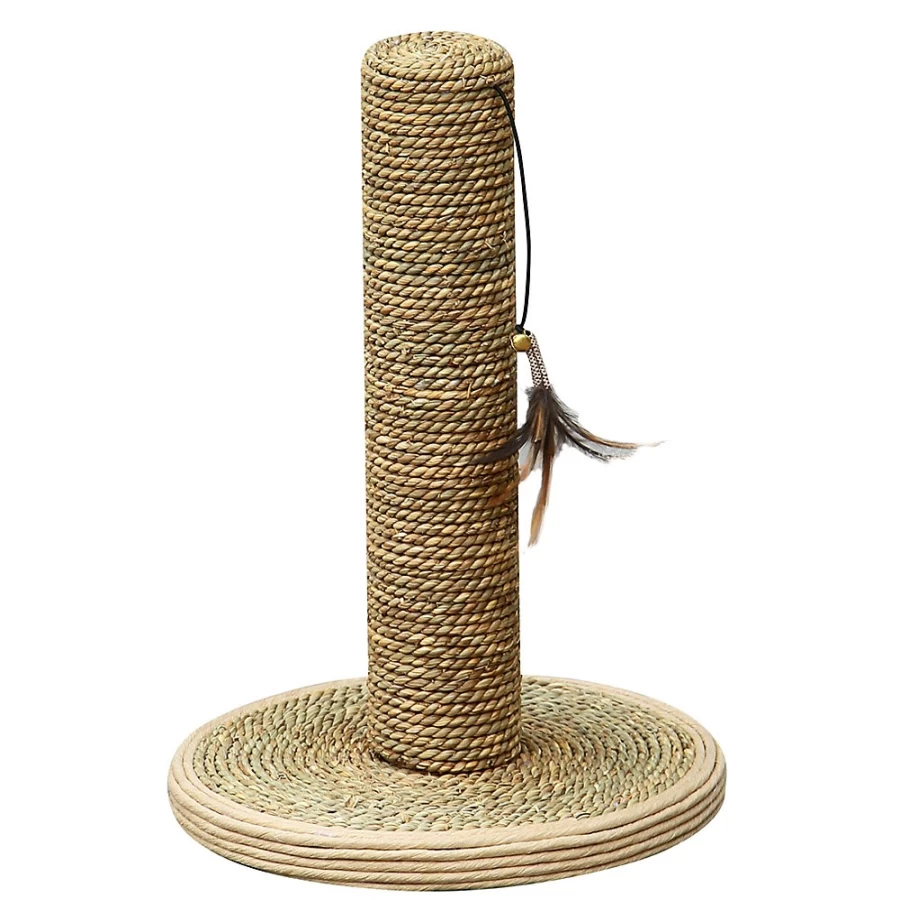 PetSmart 15-inch Cream Seagrass Cat Scratching Post for Pets - Natural Fiber Kitty Climbing Toy by PetPals
