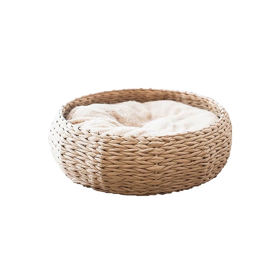 PetSmart Round Wicker Design Cat Bed - Cozy Paper Rope Pet Pals Bed for Cats