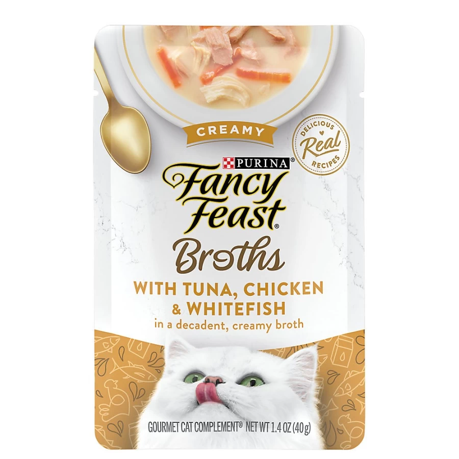 PetSmart Fancy Feast Grain-Free Broths for Adult Cats - 1.55 oz. Wet Food, Limited Ingredient Recipe