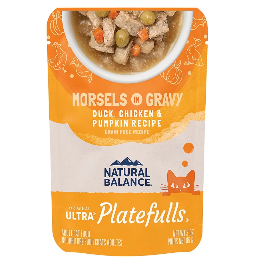PetSmart Grain-Free Natural Balance Platefulls Indoor Adult Cat Food with Duck, Chicken & Pumpkin Recipe