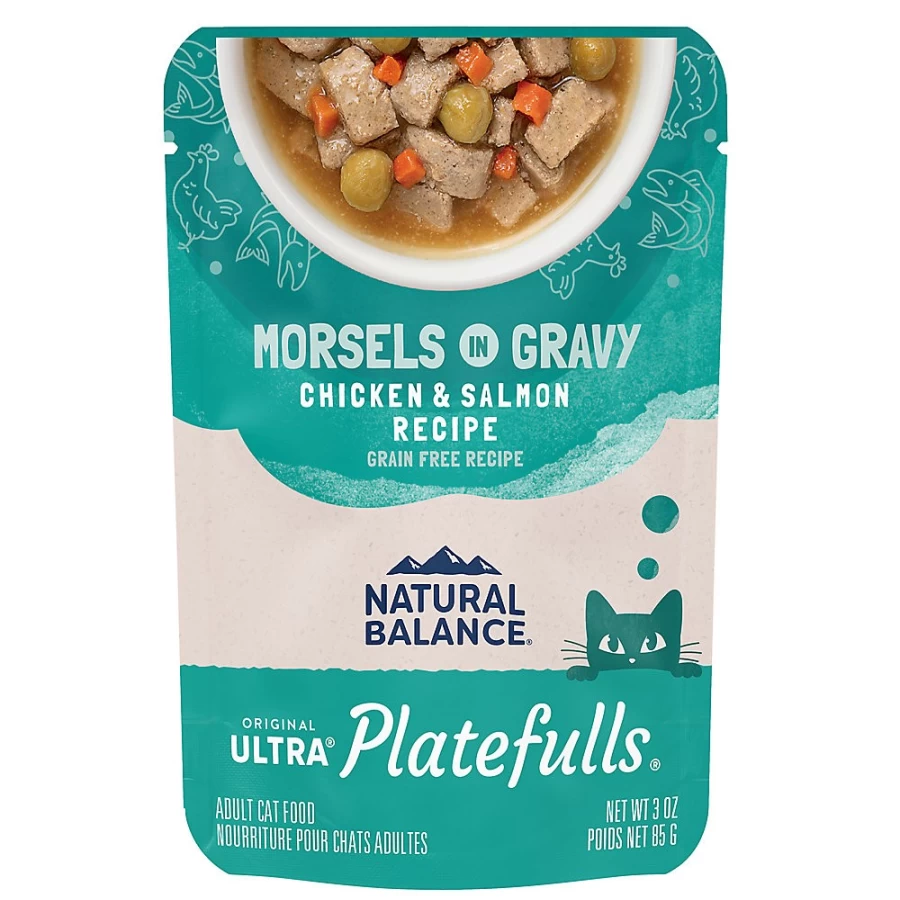 PetSmart Grain-Free Natural Balance Platefulls Adult Cat Food with Chicken & Salmon - High Protein Recipe