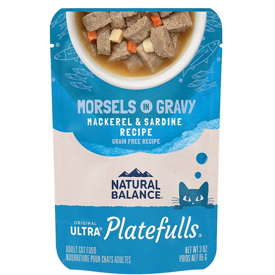 "PetSmart Grain-Free Natural Balance Platefulls Indoor Adult Cat Food with Mackerel & Sardine"