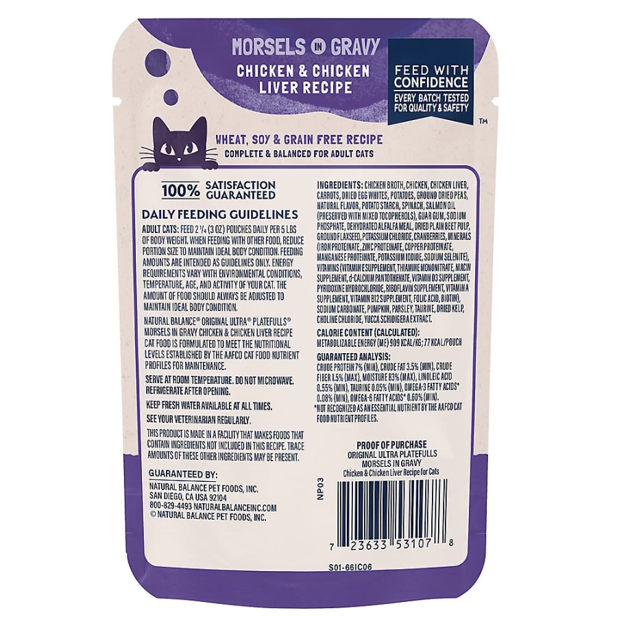 PetSmart Grain-Free Natural Balance Platefulls Indoor Adult Cat Food with Chicken & Chicken Liver Recipe