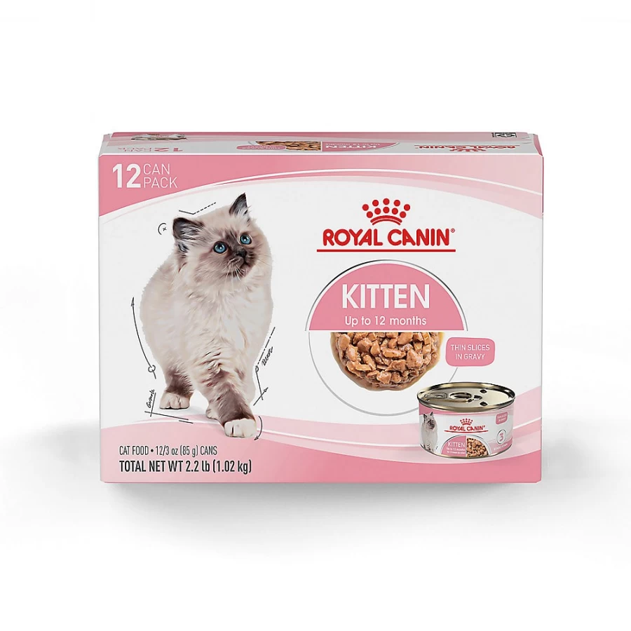 Royal Canin Feline Health Nutrition Kitten Thin Slices in Gravy Wet Cat Food, 3 oz Cans, 12-Pack – PetSmart