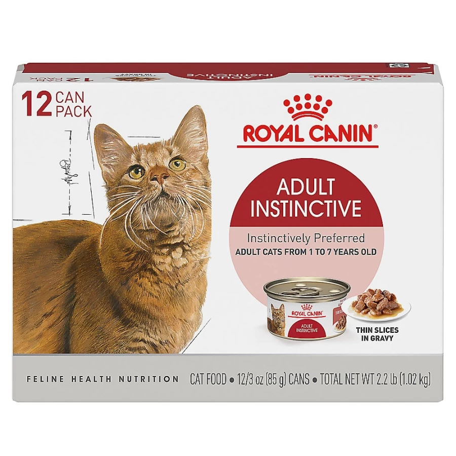 "PetSmart Royal Canin Adult Instinctive Thin Slices in Gravy Wet Cat Food, 3 oz Cans, 12-Pack for Optimal Feline Nutrition"