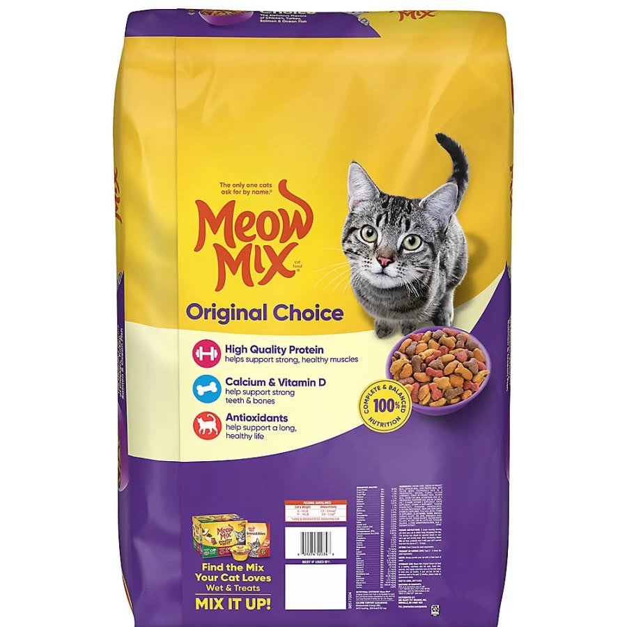 PetSmart Meow Mix Original Choice Dry Cat Food - Chicken, Turkey, Salmon & Ocean Fish Blend for All Life Stages