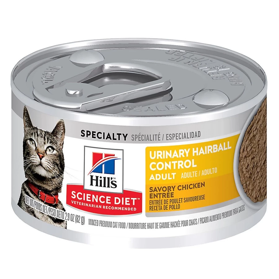 PetSmart Hill's Science Diet Adult Cat Food for Urinary Care & Hairball Control - Minced Wet Food, 2.9 oz Can