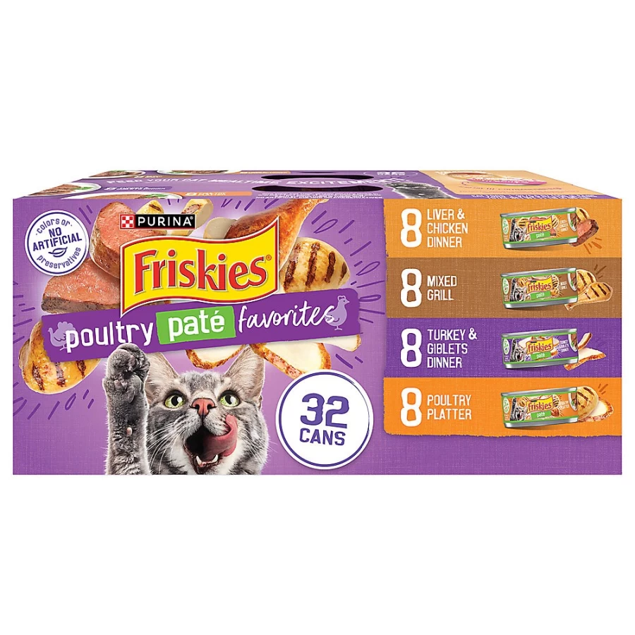 Purina Friskies Adult Wet Cat Food Variety Pack, 12.93 lb Bulk Case - Savory Seafood & Poultry Recipes - PetSmart