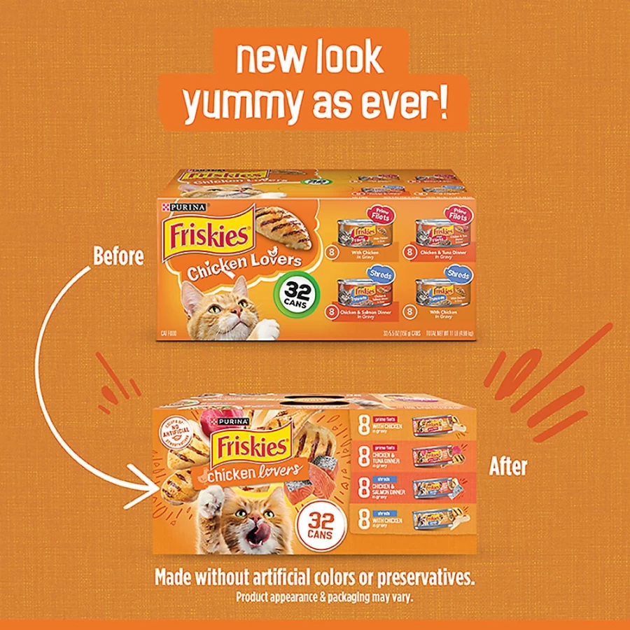 Purina Friskies Adult Wet Cat Food Variety Pack, 12.93 lb Bulk Case | Savory Seafood & Poultry Flavors | Tender & Chunky Texture | Complete & Balanced Nutrition for Cats | Sold by PetSmart