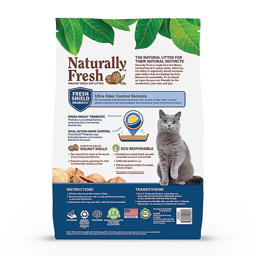 PetSmart Naturally Fresh Ultra Odor Control Clumping Walnut Cat Litter for Multi-Cat Households - Natural & Eco-Friendly