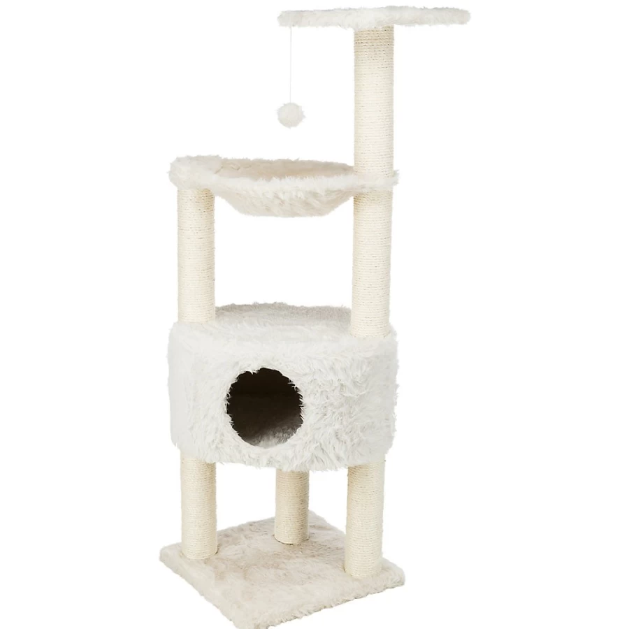 PetSmart Trixie 51-inch Baza Grande Cat Tree Tower, Cream-Colored Scratching Post for Large Cats