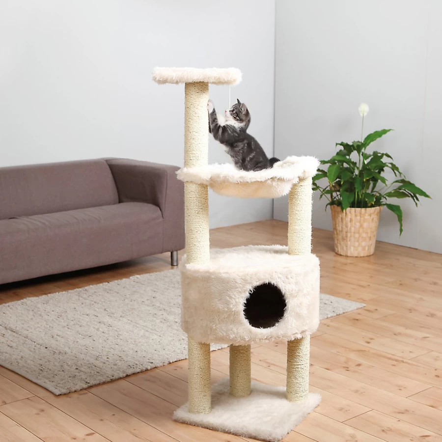 PetSmart Trixie 51-inch Baza Grande Cat Tree Tower, Cream-Colored Scratching Post for Large Cats