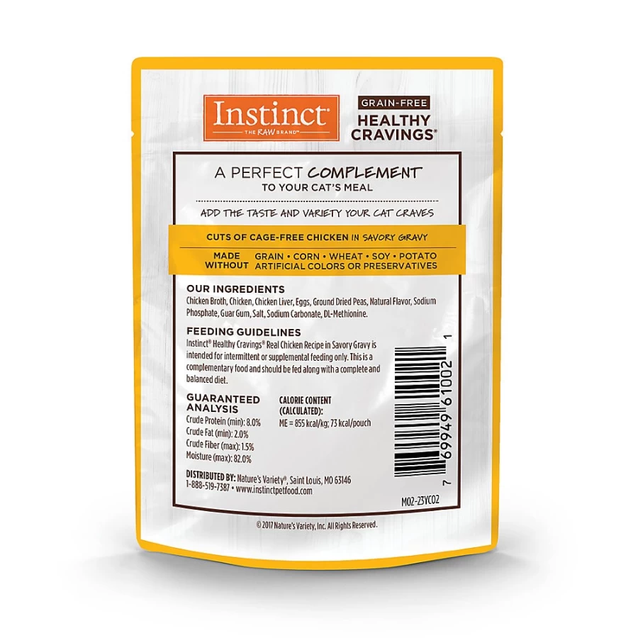 PetSmart Instinct Healthy Cravings Grain-Free Chicken Cat Food Topper - Natural Protein Boost for Cats