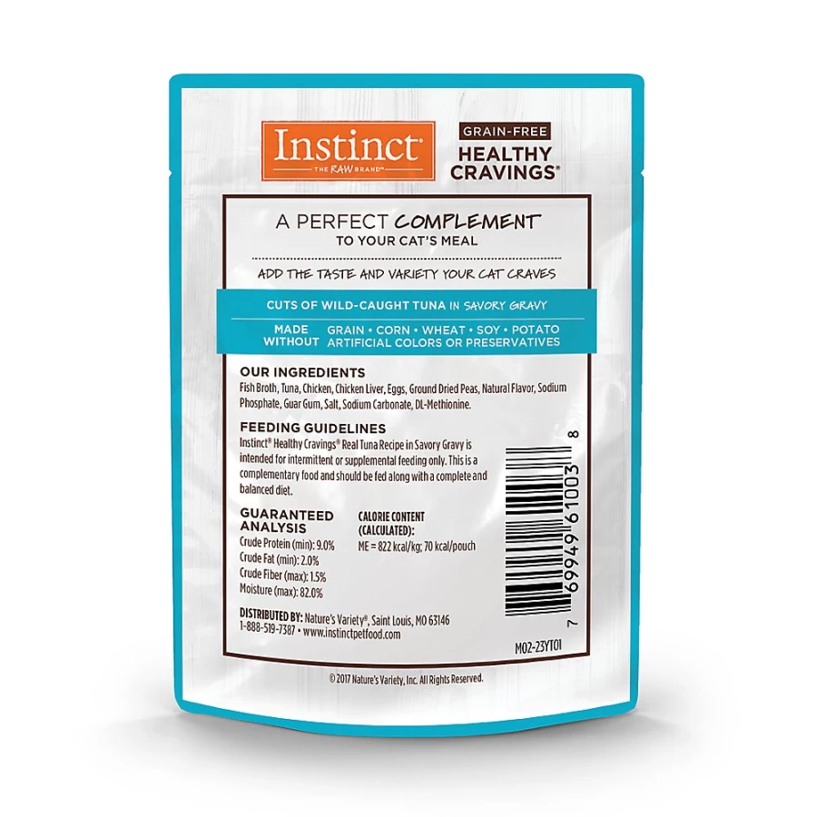 PetSmart Instinct Grain-Free Tuna Cat Food Topper - Natural Healthy Cravings for Cats