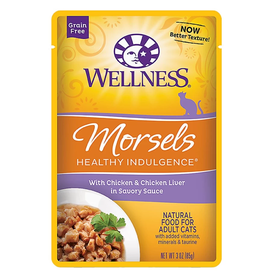 "PetSmart Grain-Free Wellness Healthy Indulgence Morsels Adult Cat Food - Natural Chicken & Chicken Liver Recipe"