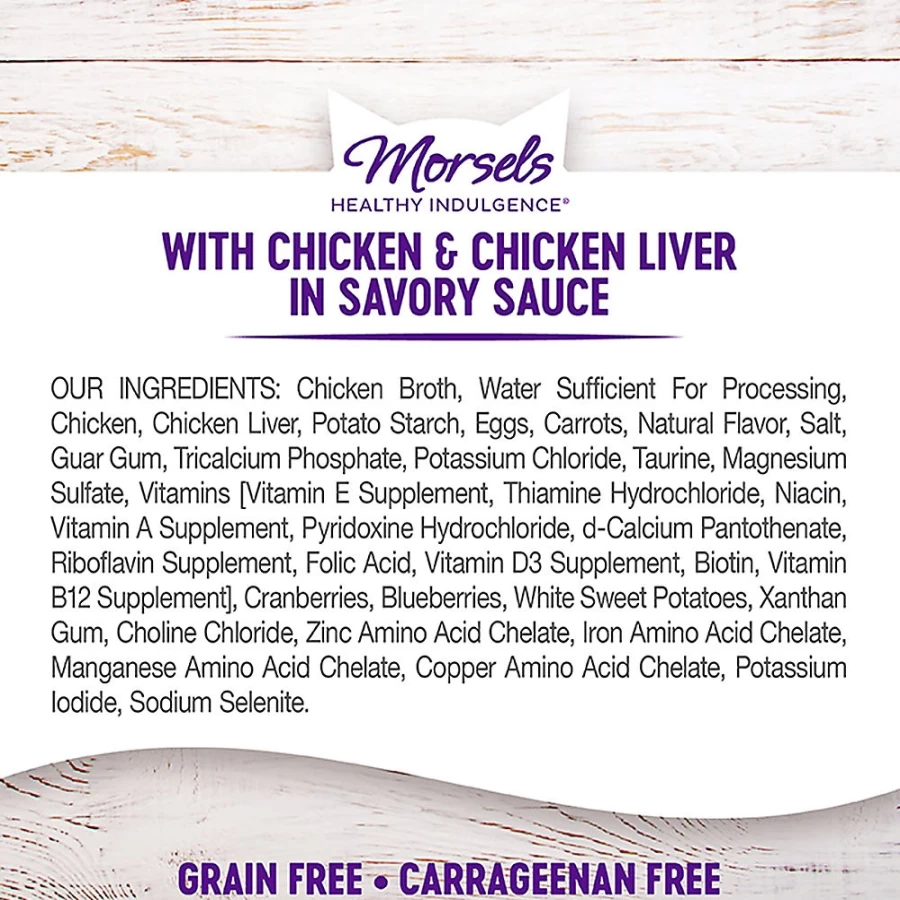 "PetSmart Grain-Free Wellness Healthy Indulgence Morsels Adult Cat Food - Natural Chicken & Chicken Liver Recipe"