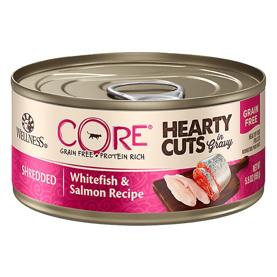Wellness CORE Grain-Free Adult Cat Food with Whitefish & Salmon - Hearty Cuts Recipe by PetSmart