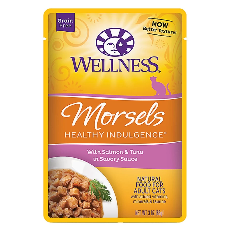 "PetSmart Grain-Free Wellness Healthy Indulgence Morsels Adult Cat Food with Salmon & Tuna - Natural Recipe"