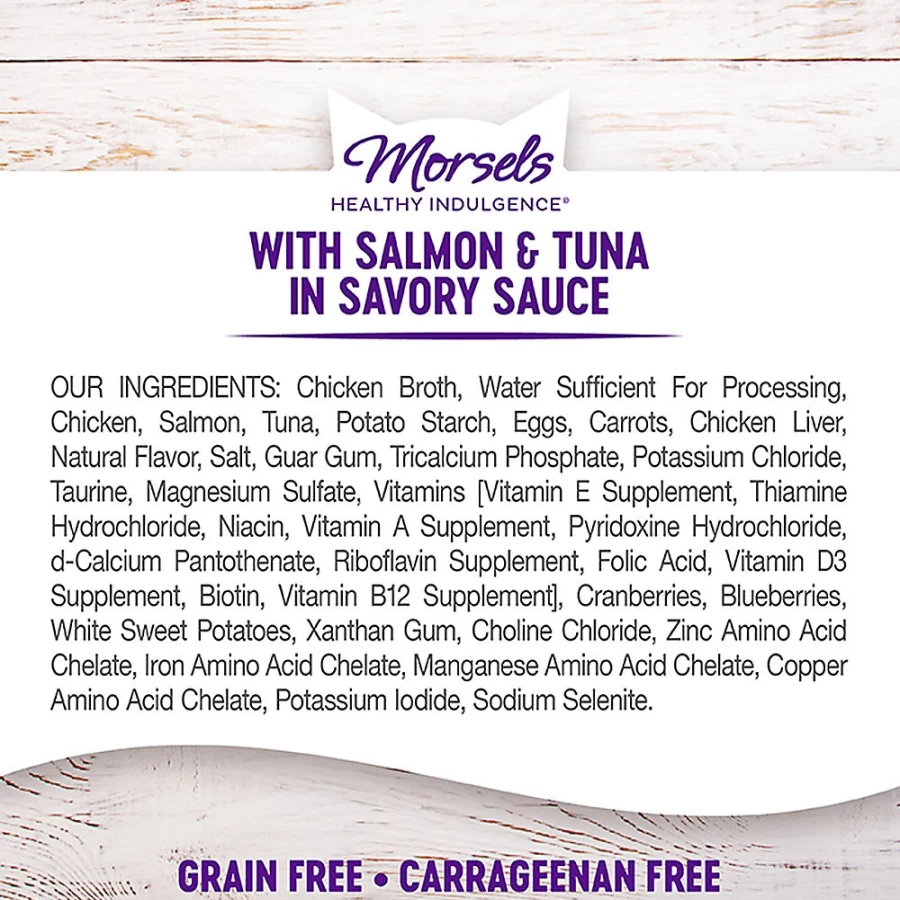 "PetSmart Grain-Free Wellness Healthy Indulgence Morsels Adult Cat Food with Salmon & Tuna - Natural Recipe"