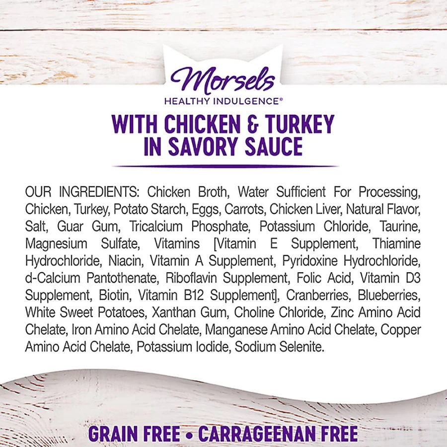 PetSmart Grain-Free Wellness Healthy Indulgence Morsels Adult Cat Food with Natural Chicken & Turkey Recipe
