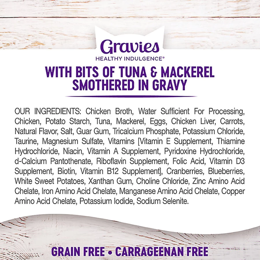 "PetSmart Grain-Free Wellness Healthy Indulgence Gravies for Adult Cats - Natural Tuna & Mackerel Recipe"