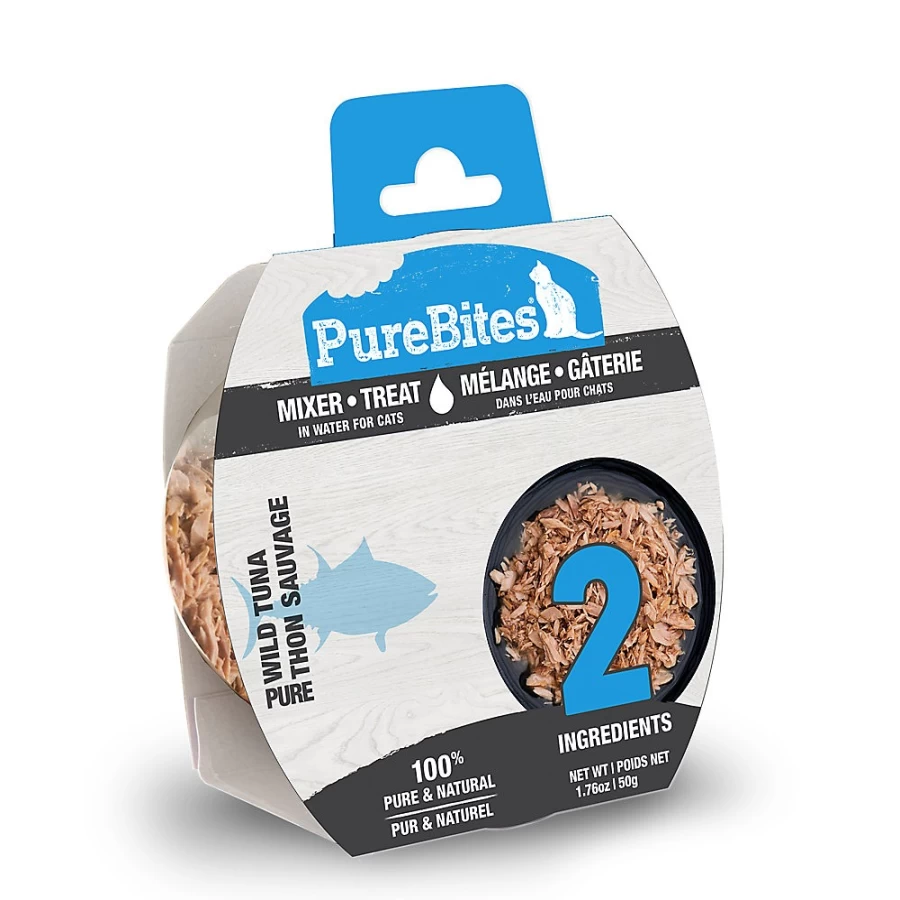 PetSmart Grain-Free PureBites Wild Tuna Natural Cat Food Topper for Enhanced Flavor & Nutrition