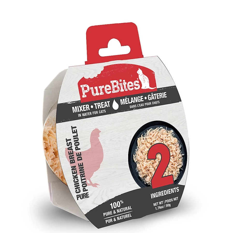 PetSmart Grain-Free PureBites Natural Chicken Breast Cat Food Topper for Healthy Cats