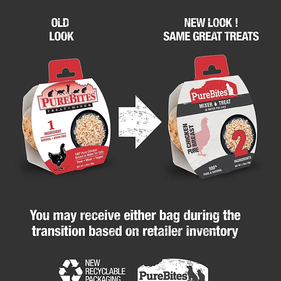 PetSmart Grain-Free PureBites Natural Chicken Breast Cat Food Topper for Healthy Cats