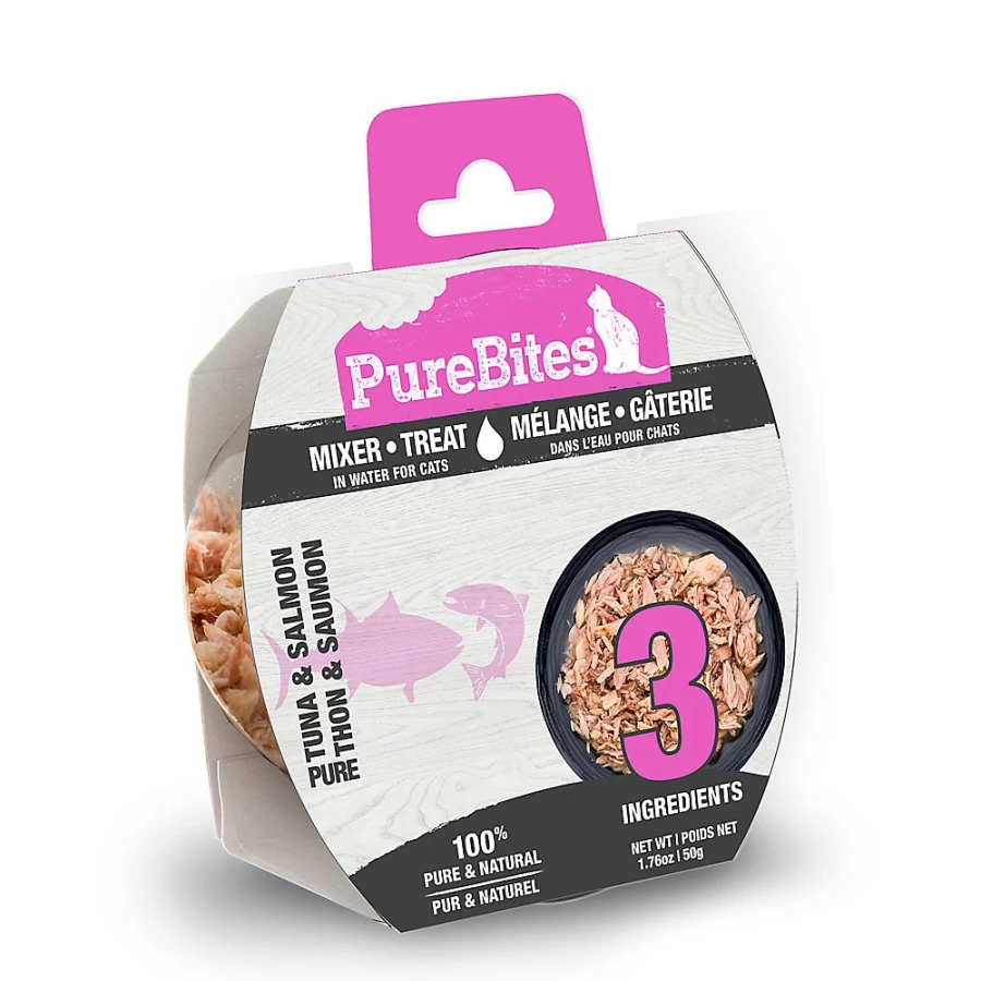 PetSmart Grain-Free Natural Cat Food Topper - PureBites Tuna & Salmon Recipe for Healthy Cats