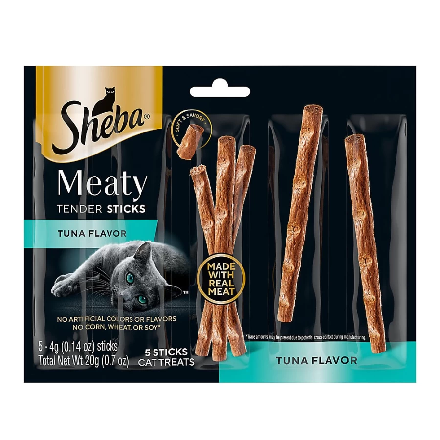 PetSmart Sheba Meaty Tender Sticks Soft Cat Treats for Adult Cats - Savory Tuna Flavor