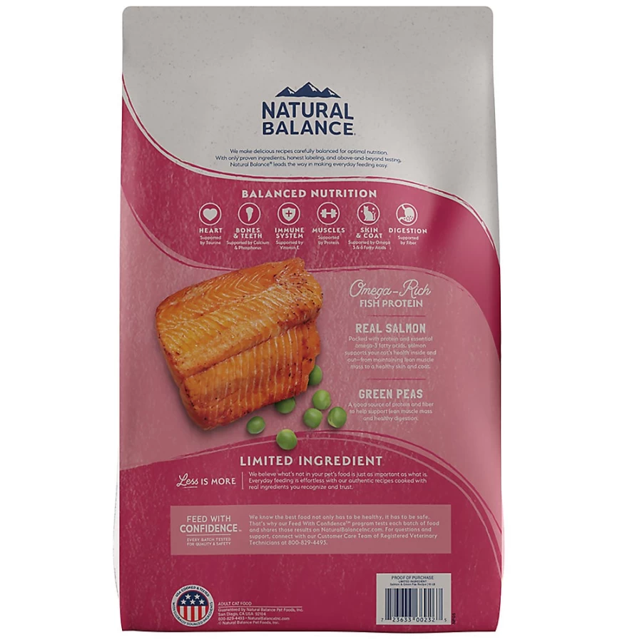 PetSmart Natural Balance Limited Ingredient Grain-Free Cat Food - Green Pea & Salmon Recipe for Sensitive Stomachs