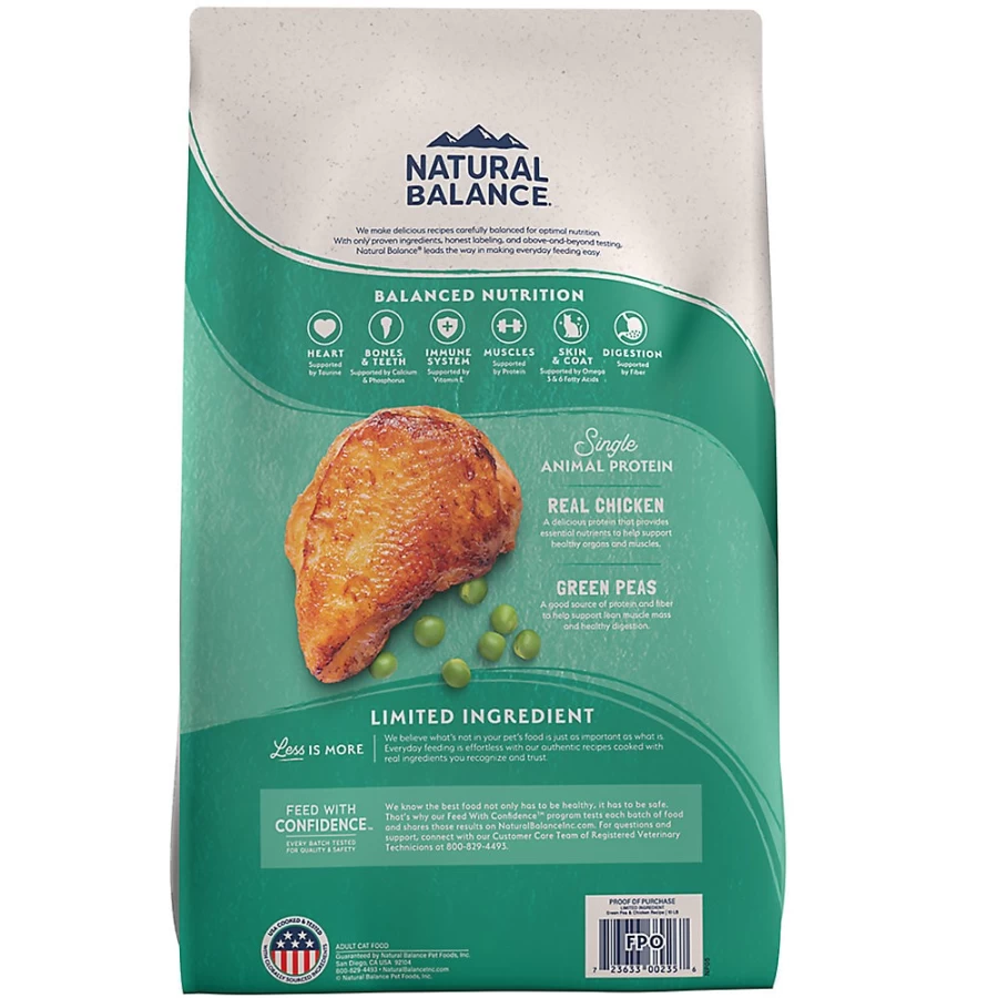PetSmart Natural Balance Grain Free Limited Ingredient Cat Food - Green Pea & Chicken Recipe for Sensitive Stomachs