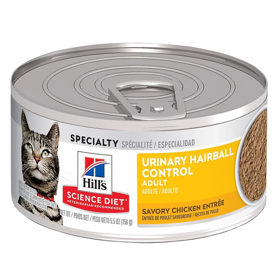 PetSmart Hill's Science Diet Adult Cat Food for Urinary Health & Hairball Control - Minced Wet Food, 5.5 oz Can