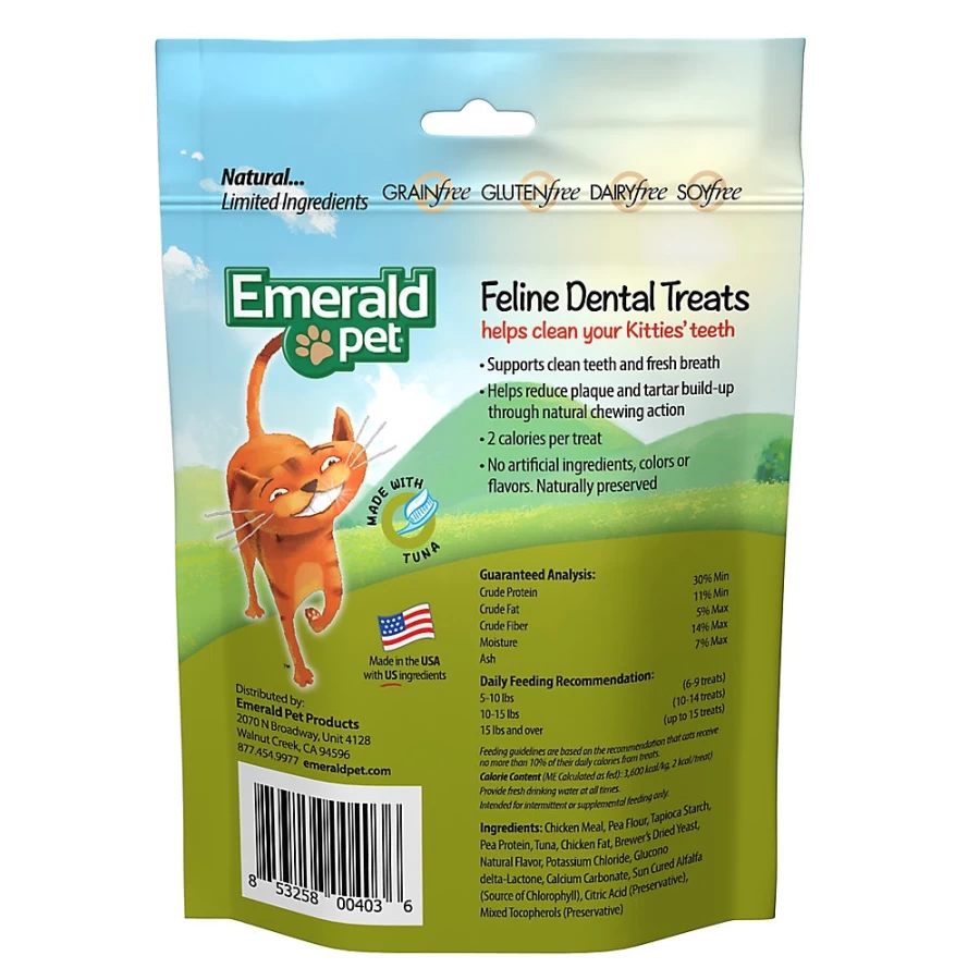 PetSmart Grain-Free Natural Tuna Flavor Emerald Cat Dental Treats for Oral Health