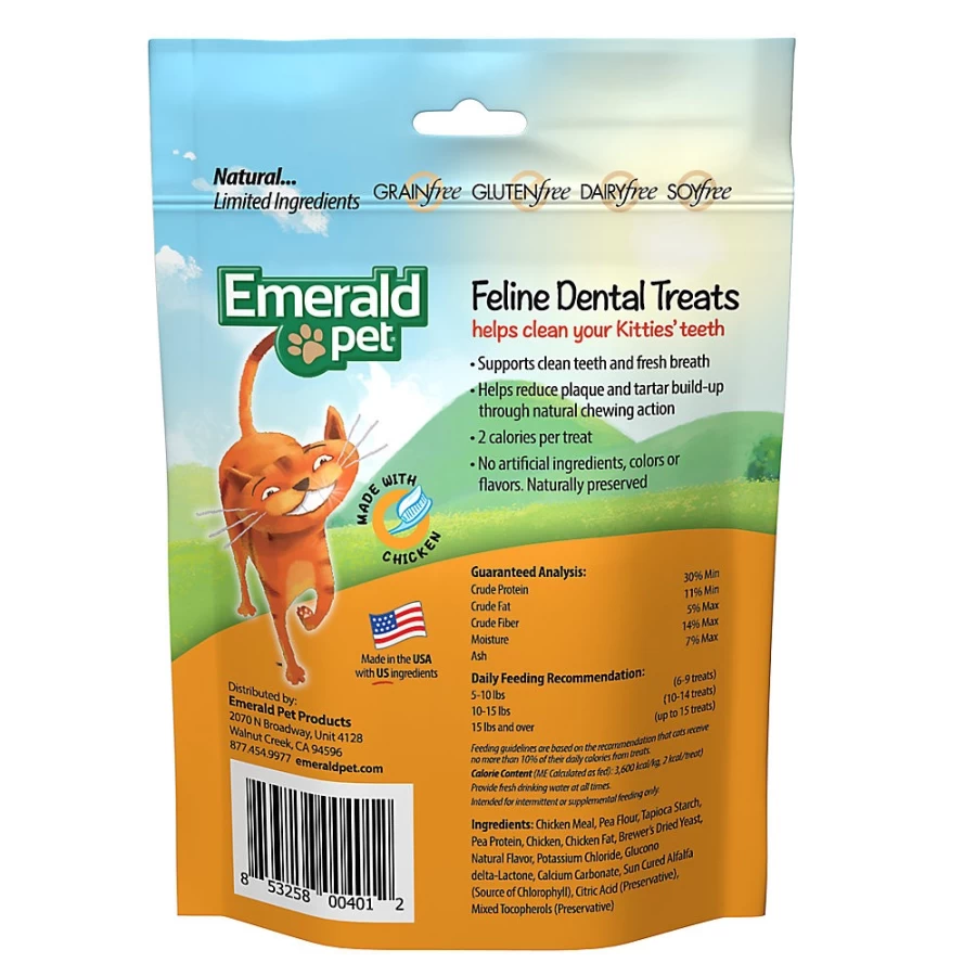 PetSmart Grain-Free Natural Emerald Cat Dental Treats with Chicken for Oral Health