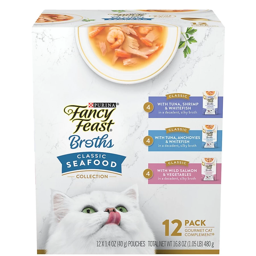 PetSmart Fancy Feast Grain-Free Broths Adult Wet Cat Food, Limited Ingredient Recipe, 21.28 oz. Can