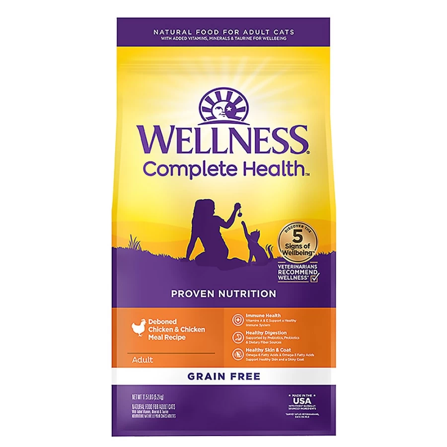 "PetSmart Wellness Complete Health Grain-Free Adult Cat Food with Natural Chicken & Chicken Meal Recipe"
