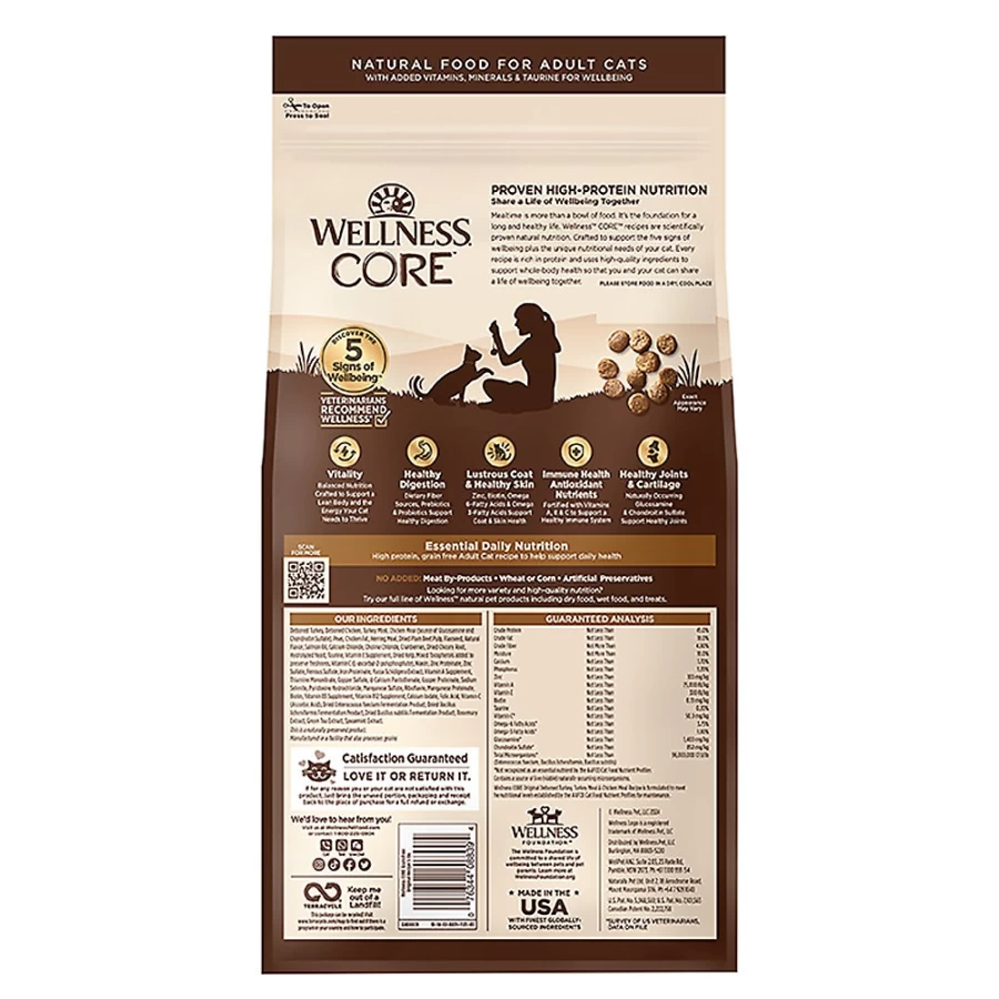 PetSmart Wellness CORE Natural Grain Free Adult Dry Cat Food - Original Formula High Protein Recipe