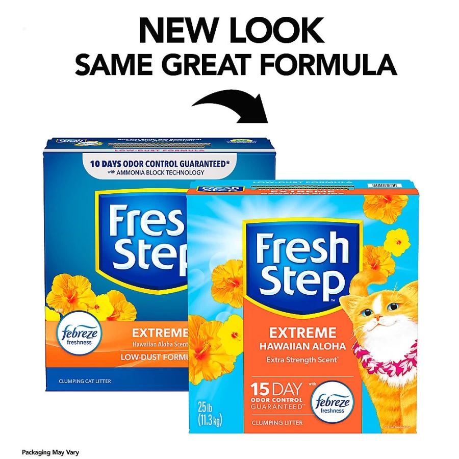 PetSmart Fresh Step Extreme Clumping Cat Litter with Febreze Hawaiian Aloha Scent, Low Dust Clay Formula